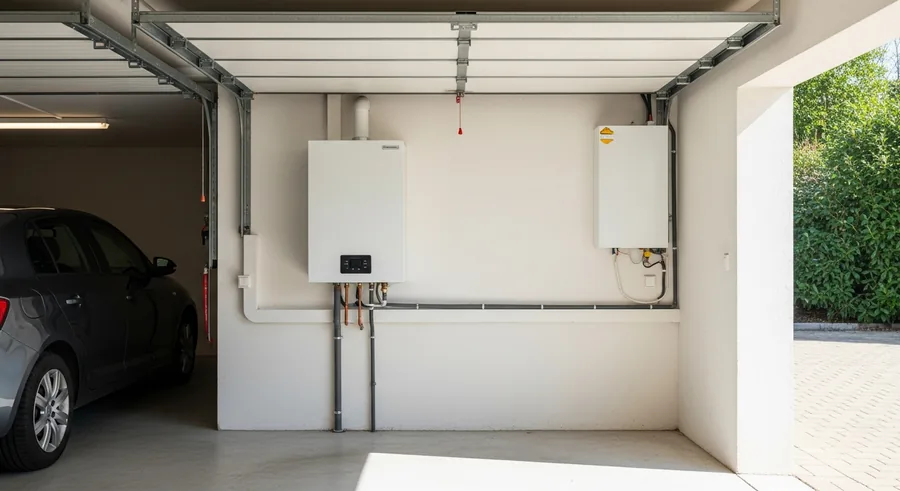 Chauffe-eau thermodynamique installé dans un garage à Villerest